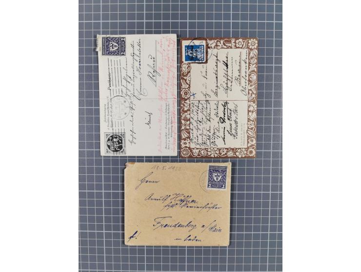 1865/1945, lot with approx. 40 covers, cards and postal stationery, including old Germany with Württemberg frankings and Thur