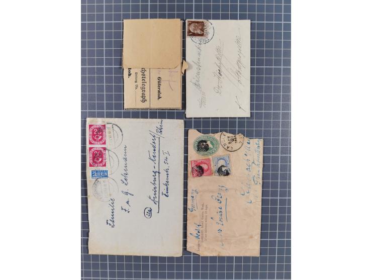 1865/1945, lot with approx. 40 covers, cards and postal stationery, including old Germany with Württemberg frankings and Thur