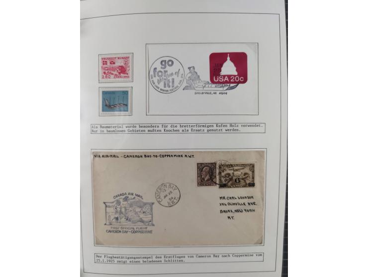 HUNDE: 1894/1992 (ca.), interessante Ausstellungssammlung “Schlittenhunde im Einsatz”, mit vielen Marken, FDCs, Schmuckbriefe