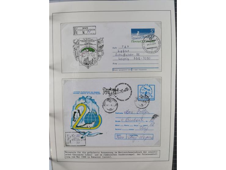 HUNDE: 1894/1992 (ca.), interessante Ausstellungssammlung “Schlittenhunde im Einsatz”, mit vielen Marken, FDCs, Schmuckbriefe