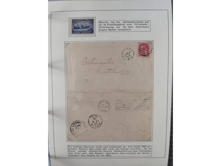 HUNDE: 1894/1992 (ca.), interessante Ausstellungssammlung “Schlittenhunde im Einsatz”, mit vielen Marken, FDCs, Schmuckbriefe