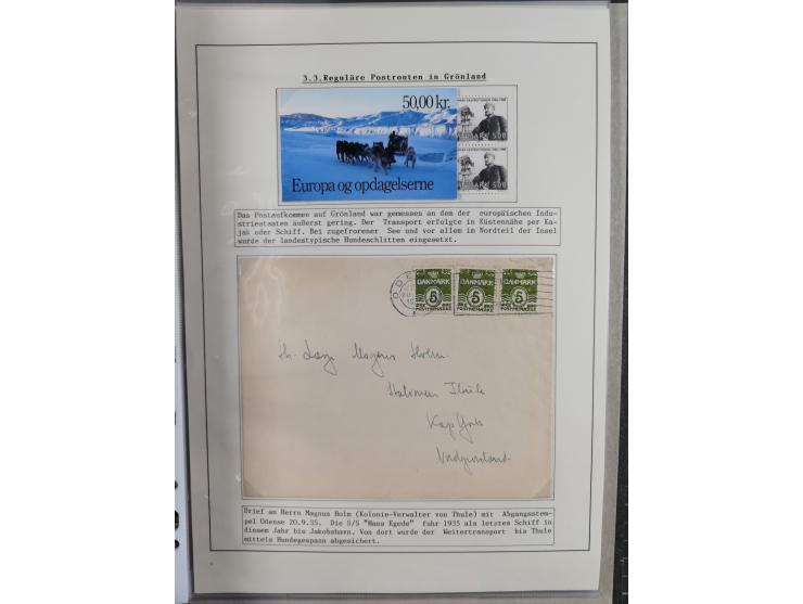 HUNDE: 1894/1992 (ca.), interessante Ausstellungssammlung “Schlittenhunde im Einsatz”, mit vielen Marken, FDCs, Schmuckbriefe