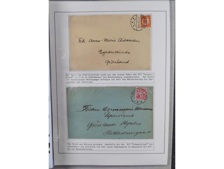 HUNDE: 1894/1992 (ca.), interessante Ausstellungssammlung “Schlittenhunde im Einsatz”, mit vielen Marken, FDCs, Schmuckbriefe