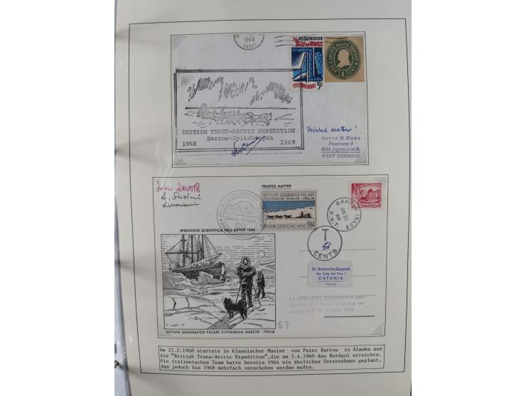 HUNDE: 1894/1992 (ca.), interessante Ausstellungssammlung “Schlittenhunde im Einsatz”, mit vielen Marken, FDCs, Schmuckbriefe