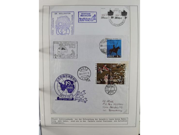 HUNDE: 1894/1992 (ca.), interessante Ausstellungssammlung “Schlittenhunde im Einsatz”, mit vielen Marken, FDCs, Schmuckbriefe