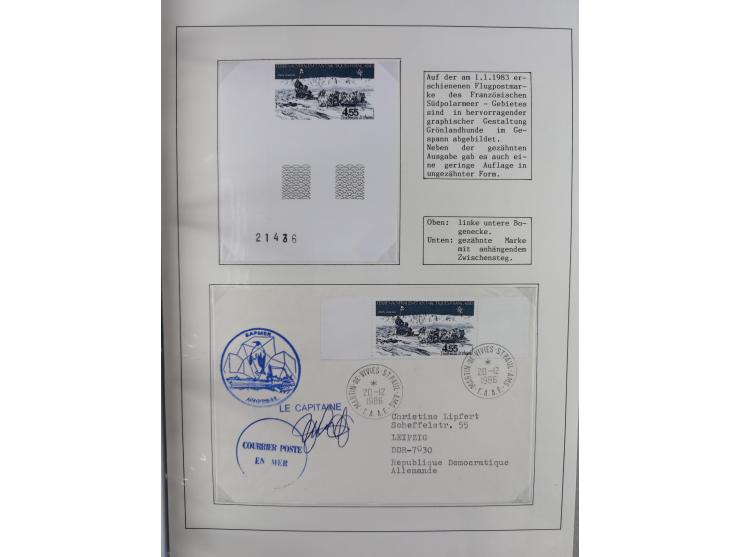 HUNDE: 1894/1992 (ca.), interessante Ausstellungssammlung “Schlittenhunde im Einsatz”, mit vielen Marken, FDCs, Schmuckbriefe