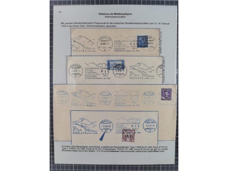 WINTERSPORT: 1900/90 (ca.), umfangreicher Sammlungsbestand, fast alles ausstellungsmäßig aufgemacht auf einigen 100 Seiten, d