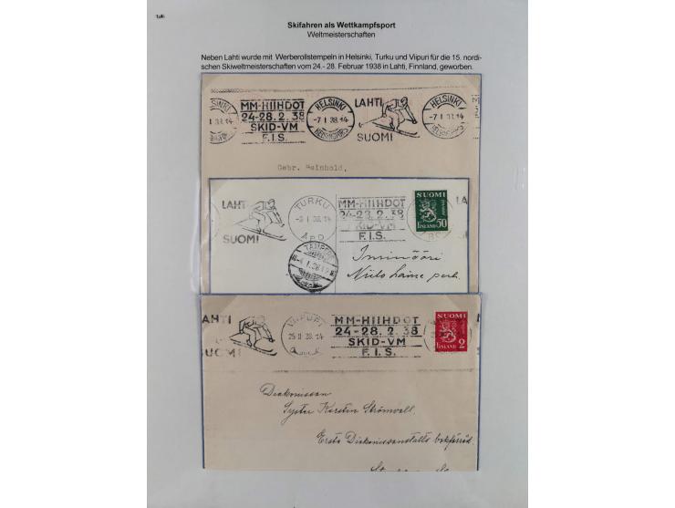 WINTERSPORT: 1900/90 (ca.), umfangreicher Sammlungsbestand, fast alles ausstellungsmäßig aufgemacht auf einigen 100 Seiten, d