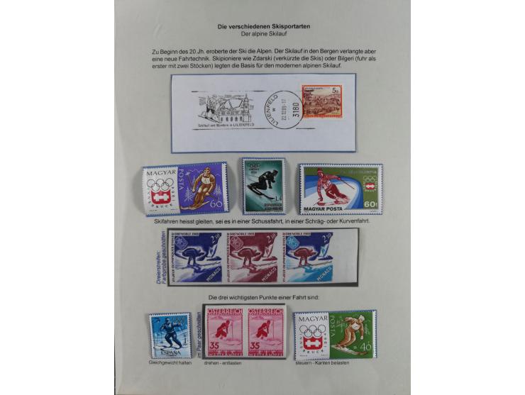 WINTERSPORT: 1900/90 (ca.), umfangreicher Sammlungsbestand, fast alles ausstellungsmäßig aufgemacht auf einigen 100 Seiten, d