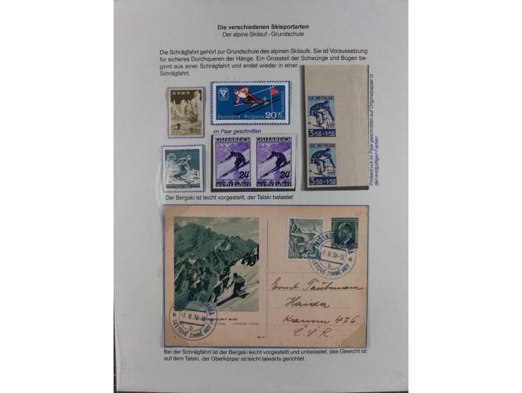WINTERSPORT: 1900/90 (ca.), umfangreicher Sammlungsbestand, fast alles ausstellungsmäßig aufgemacht auf einigen 100 Seiten, d
