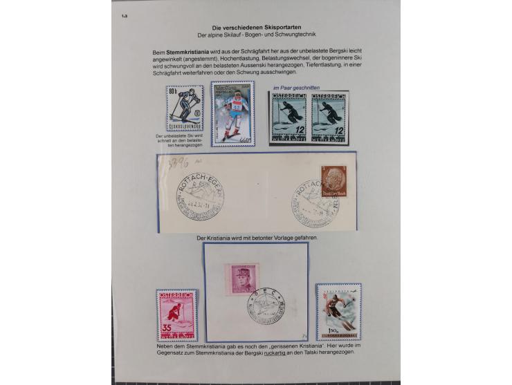 WINTERSPORT: 1900/90 (ca.), umfangreicher Sammlungsbestand, fast alles ausstellungsmäßig aufgemacht auf einigen 100 Seiten, d