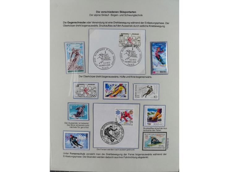 WINTERSPORT: 1900/90 (ca.), umfangreicher Sammlungsbestand, fast alles ausstellungsmäßig aufgemacht auf einigen 100 Seiten, d