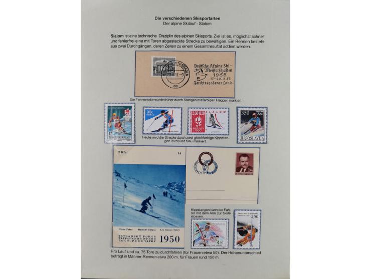 WINTERSPORT: 1900/90 (ca.), umfangreicher Sammlungsbestand, fast alles ausstellungsmäßig aufgemacht auf einigen 100 Seiten, d