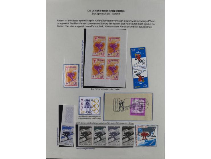 WINTERSPORT: 1900/90 (ca.), umfangreicher Sammlungsbestand, fast alles ausstellungsmäßig aufgemacht auf einigen 100 Seiten, d