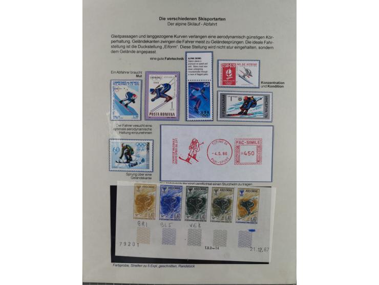WINTERSPORT: 1900/90 (ca.), umfangreicher Sammlungsbestand, fast alles ausstellungsmäßig aufgemacht auf einigen 100 Seiten, d