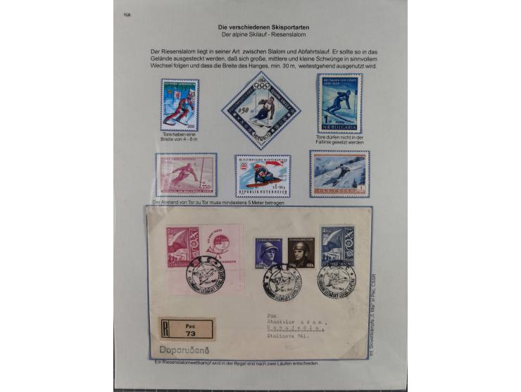 WINTERSPORT: 1900/90 (ca.), umfangreicher Sammlungsbestand, fast alles ausstellungsmäßig aufgemacht auf einigen 100 Seiten, d