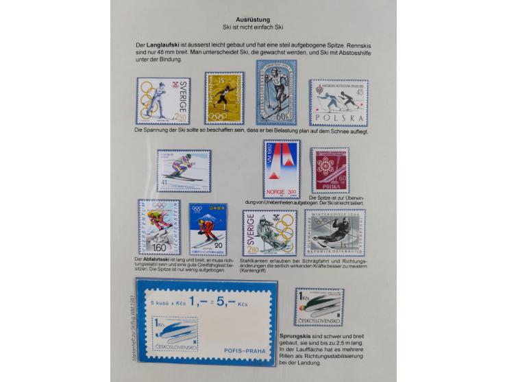 WINTERSPORT: 1900/90 (ca.), umfangreicher Sammlungsbestand, fast alles ausstellungsmäßig aufgemacht auf einigen 100 Seiten, d