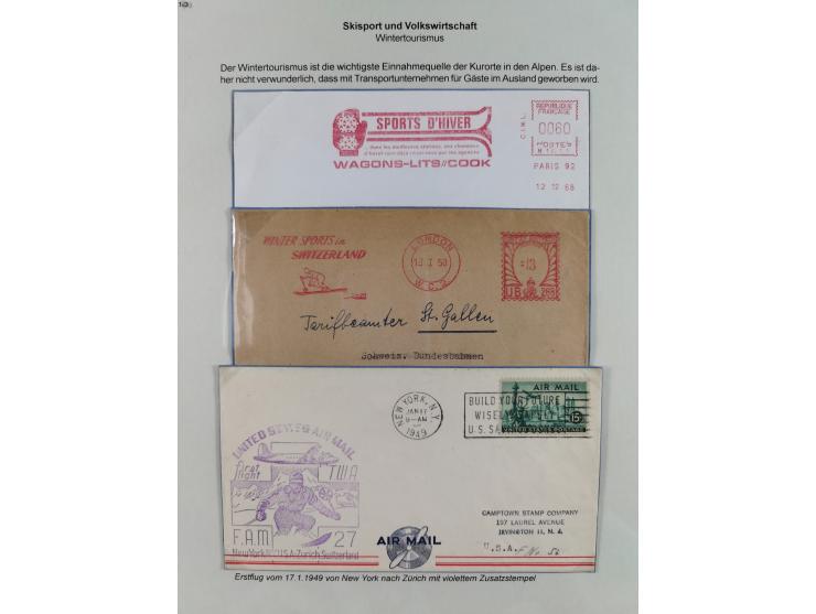 WINTERSPORT: 1900/90 (ca.), umfangreicher Sammlungsbestand, fast alles ausstellungsmäßig aufgemacht auf einigen 100 Seiten, d