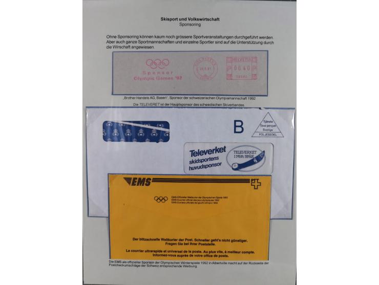 WINTERSPORT: 1900/90 (ca.), umfangreicher Sammlungsbestand, fast alles ausstellungsmäßig aufgemacht auf einigen 100 Seiten, d