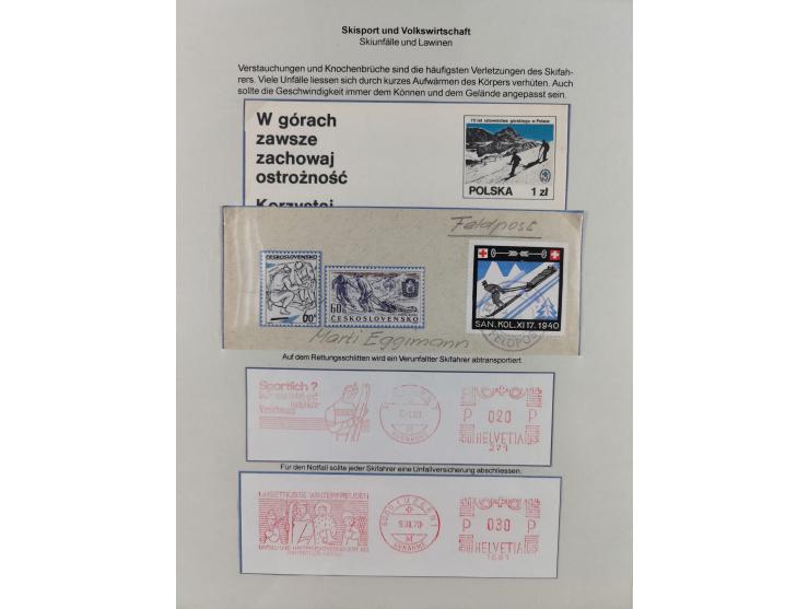 WINTERSPORT: 1900/90 (ca.), umfangreicher Sammlungsbestand, fast alles ausstellungsmäßig aufgemacht auf einigen 100 Seiten, d