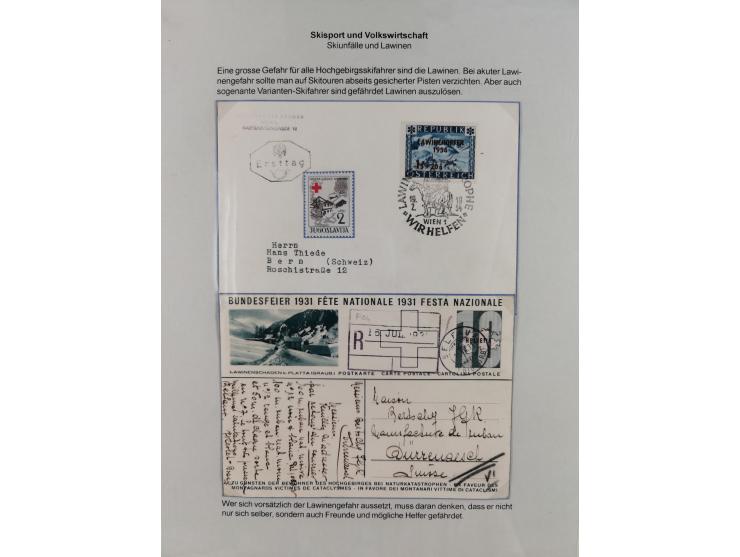 WINTERSPORT: 1900/90 (ca.), umfangreicher Sammlungsbestand, fast alles ausstellungsmäßig aufgemacht auf einigen 100 Seiten, d