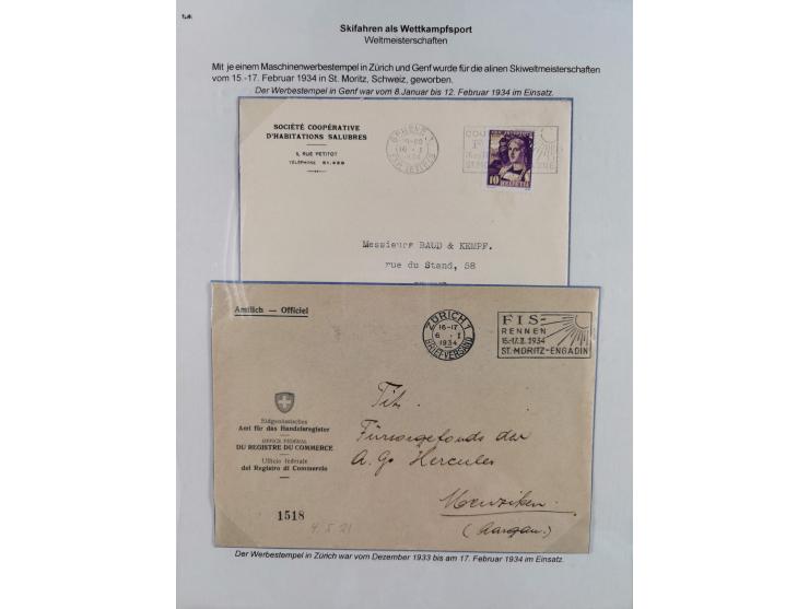 WINTERSPORT: 1900/90 (ca.), umfangreicher Sammlungsbestand, fast alles ausstellungsmäßig aufgemacht auf einigen 100 Seiten, d