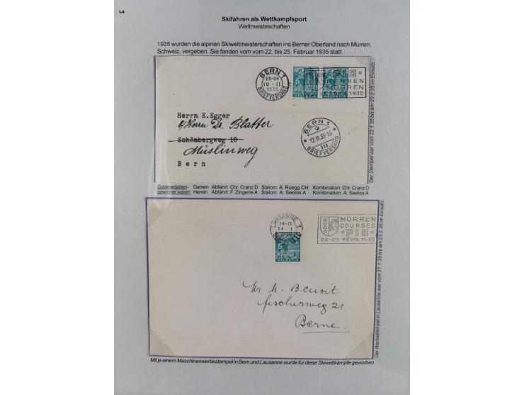 WINTERSPORT: 1900/90 (ca.), umfangreicher Sammlungsbestand, fast alles ausstellungsmäßig aufgemacht auf einigen 100 Seiten, d