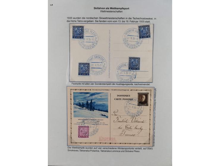 WINTERSPORT: 1900/90 (ca.), umfangreicher Sammlungsbestand, fast alles ausstellungsmäßig aufgemacht auf einigen 100 Seiten, d