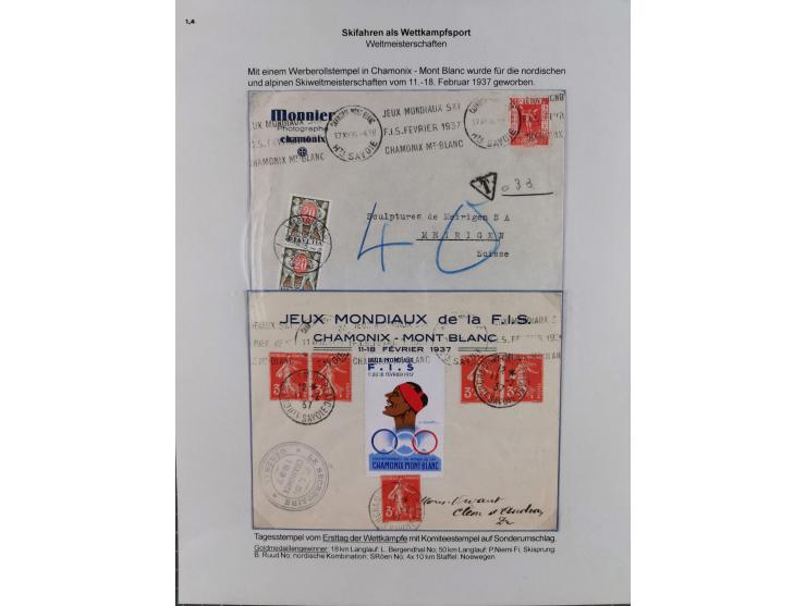 WINTERSPORT: 1900/90 (ca.), umfangreicher Sammlungsbestand, fast alles ausstellungsmäßig aufgemacht auf einigen 100 Seiten, d