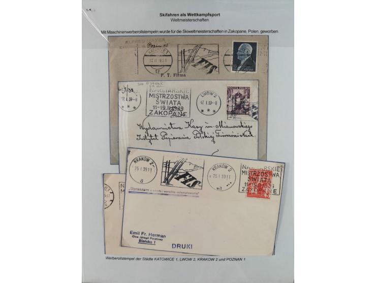 WINTERSPORT: 1900/90 (ca.), umfangreicher Sammlungsbestand, fast alles ausstellungsmäßig aufgemacht auf einigen 100 Seiten, d