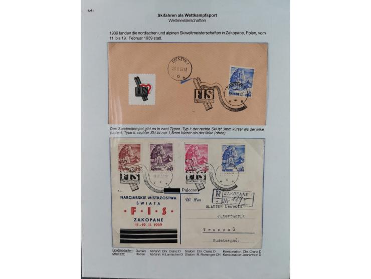 WINTERSPORT: 1900/90 (ca.), umfangreicher Sammlungsbestand, fast alles ausstellungsmäßig aufgemacht auf einigen 100 Seiten, d