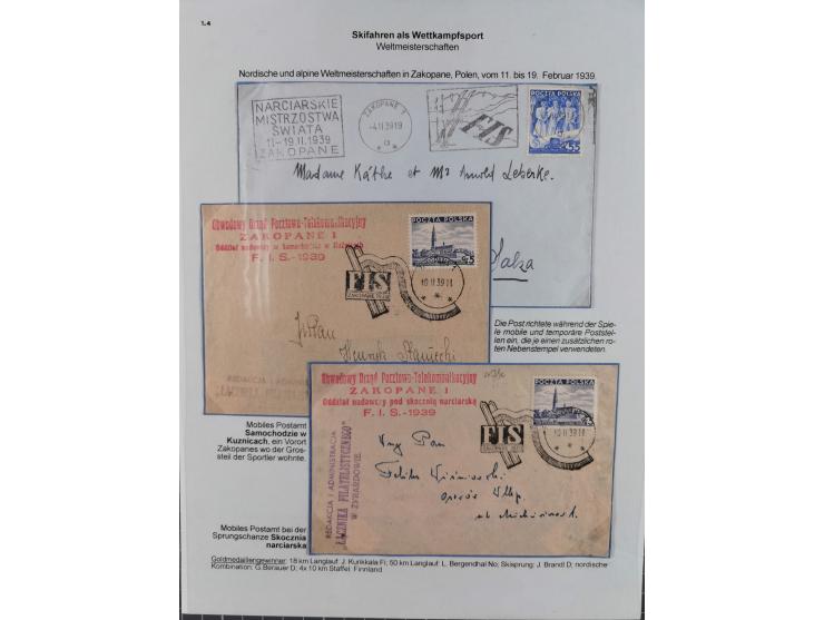 WINTERSPORT: 1900/90 (ca.), umfangreicher Sammlungsbestand, fast alles ausstellungsmäßig aufgemacht auf einigen 100 Seiten, d
