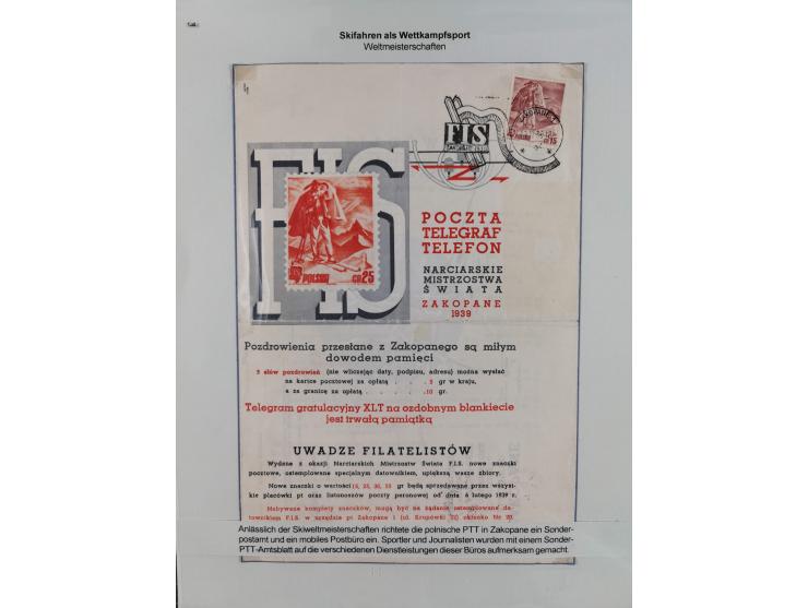 WINTERSPORT: 1900/90 (ca.), umfangreicher Sammlungsbestand, fast alles ausstellungsmäßig aufgemacht auf einigen 100 Seiten, d