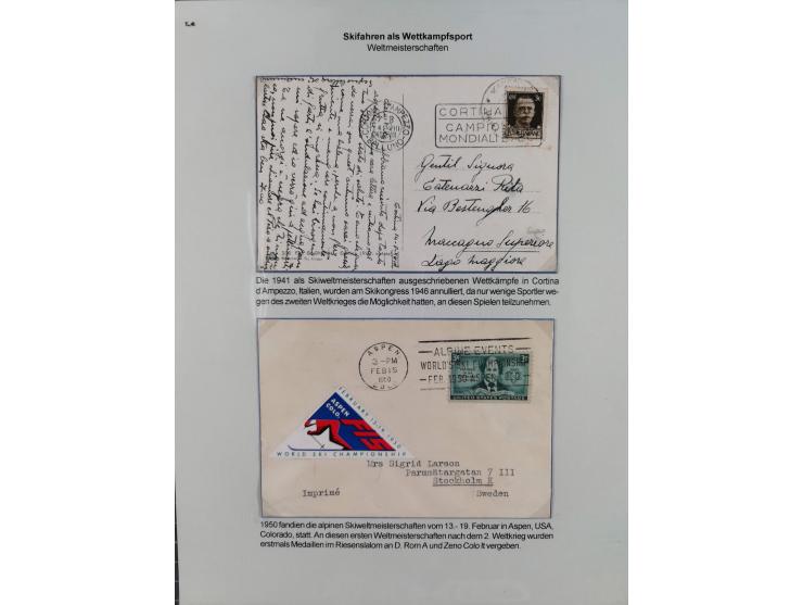 WINTERSPORT: 1900/90 (ca.), umfangreicher Sammlungsbestand, fast alles ausstellungsmäßig aufgemacht auf einigen 100 Seiten, d