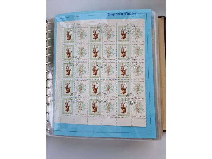 1918/88, nine albums with complete sheets and parts of sheets, unmounted mint and used with complete sets, motifs, postage du