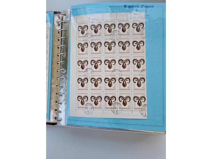 1918/88, nine albums with complete sheets and parts of sheets, unmounted mint and used with complete sets, motifs, postage du