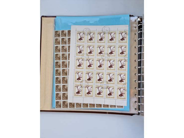 1918/88, nine albums with complete sheets and parts of sheets, unmounted mint and used with complete sets, motifs, postage du