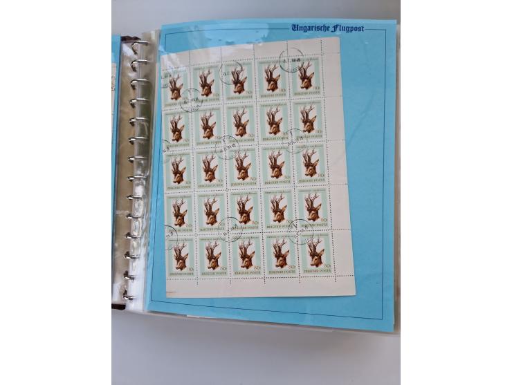 1918/88, nine albums with complete sheets and parts of sheets, unmounted mint and used with complete sets, motifs, postage du