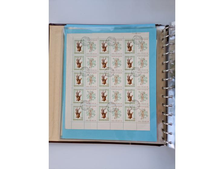 1918/88, nine albums with complete sheets and parts of sheets, unmounted mint and used with complete sets, motifs, postage du