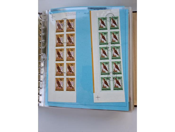 1918/88, nine albums with complete sheets and parts of sheets, unmounted mint and used with complete sets, motifs, postage du