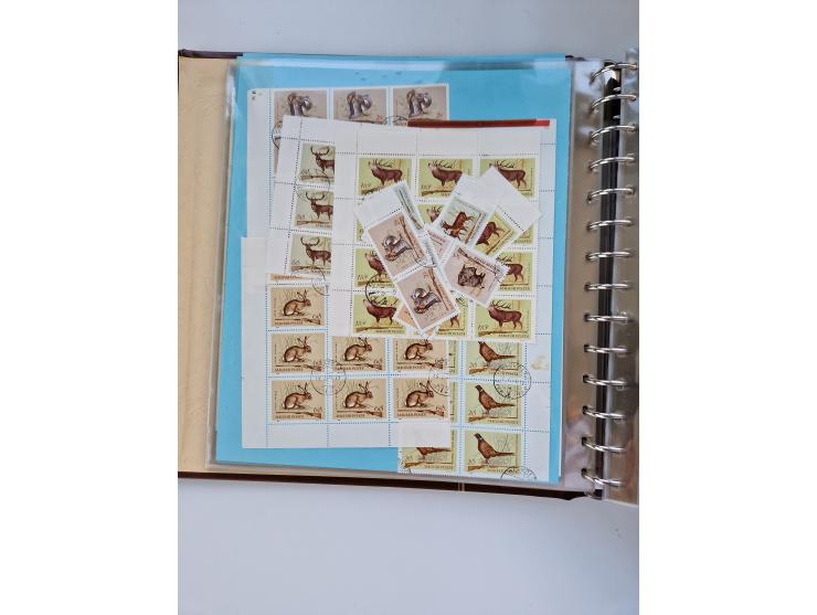 1918/88, nine albums with complete sheets and parts of sheets, unmounted mint and used with complete sets, motifs, postage du