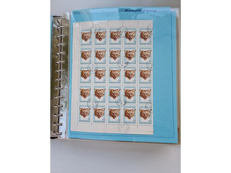 1918/88, nine albums with complete sheets and parts of sheets, unmounted mint and used with complete sets, motifs, postage du