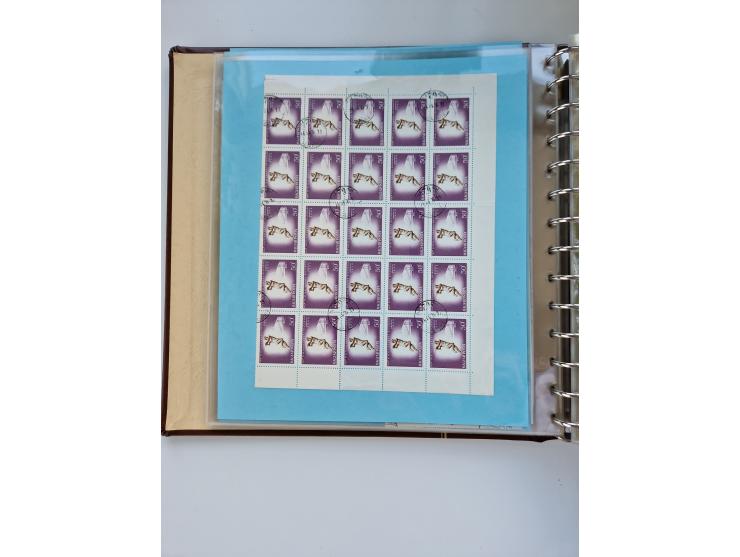 1918/88, nine albums with complete sheets and parts of sheets, unmounted mint and used with complete sets, motifs, postage du