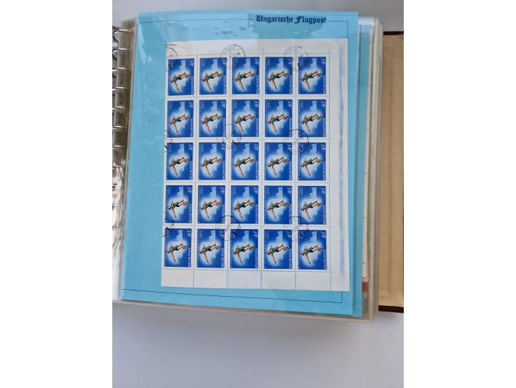 1918/88, nine albums with complete sheets and parts of sheets, unmounted mint and used with complete sets, motifs, postage du