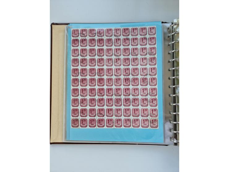 1918/88, nine albums with complete sheets and parts of sheets, unmounted mint and used with complete sets, motifs, postage du