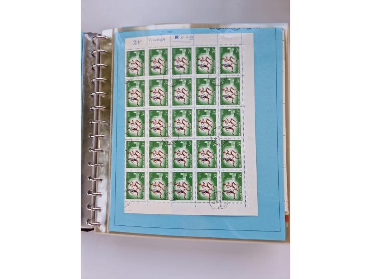 1918/88, nine albums with complete sheets and parts of sheets, unmounted mint and used with complete sets, motifs, postage du