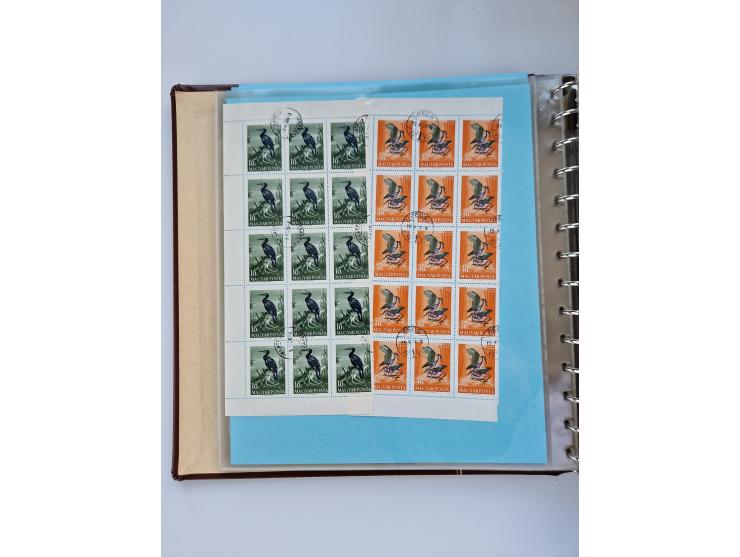 1918/88, nine albums with complete sheets and parts of sheets, unmounted mint and used with complete sets, motifs, postage du