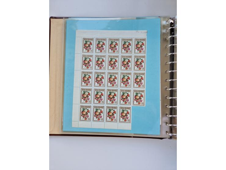 1918/88, nine albums with complete sheets and parts of sheets, unmounted mint and used with complete sets, motifs, postage du