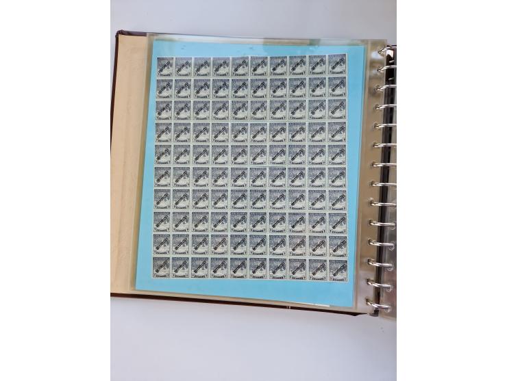 1918/88, nine albums with complete sheets and parts of sheets, unmounted mint and used with complete sets, motifs, postage du