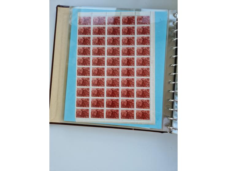 1918/88, nine albums with complete sheets and parts of sheets, unmounted mint and used with complete sets, motifs, postage du